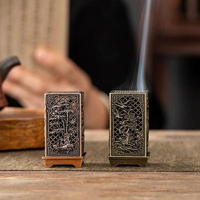Квадратная вертикальная подставка для благовоний из сплава, небольшая подставка для благовоний, украшение для дома в стиле ароматерапии, китайская сливовая подставка для благовоний.