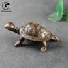 Статуэтка черепахи из цельной меди Настольные украшения Винтажные латунные фигурки черепах Модель игрушки Аксессуары для домашнего декора Чайный питомец