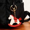 Keychain Imitation Leather Shaking Horse Design Key Chain Pendant Lightweight Key Holder