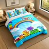 Soft Bedding Set Numberblocks Pattern, 1 Duvet Cover plus 2 Pillowcases Stylish Bedroom Home Textile