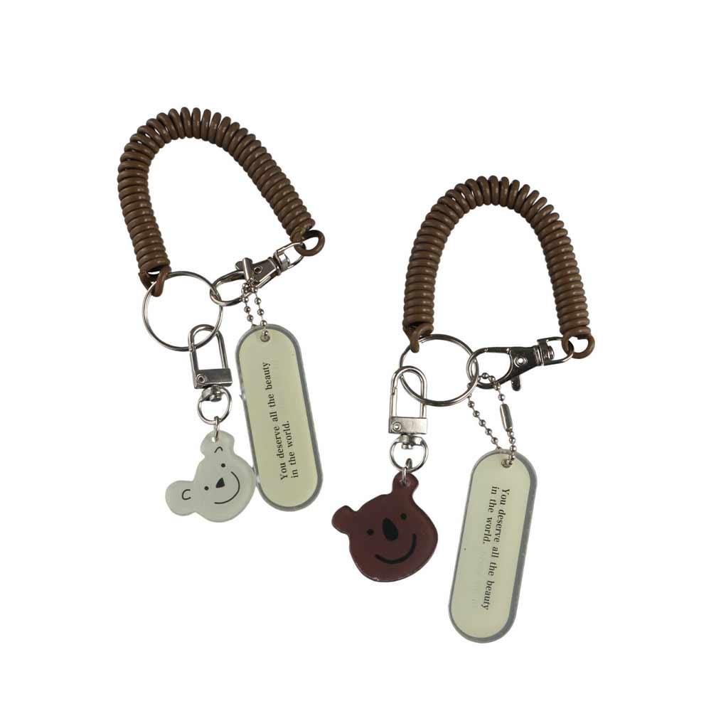 Acrylic Cartoon Lanyard Key Holder Key Ring Ornaments Bear Spring Coil Key Chain Decoration