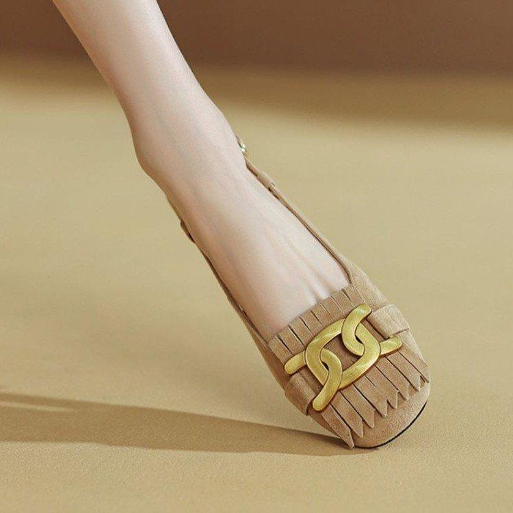 Ретро сандалии женские летние новые с закрытым носком и задним ремешком женские туфли металлическая пряжка низкий каблук обувь партия