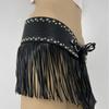 Punk Style Skirt Decoration Black Pu Tassel Waistbands Trendy Rrivet Belt  Dress Decoration