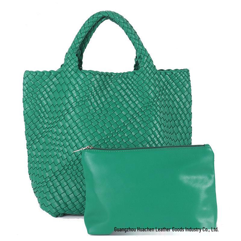 Женская большая модная плетеная сумка-тоут - Универсальная двухручная сумка-шоппер «мать-ребенок»