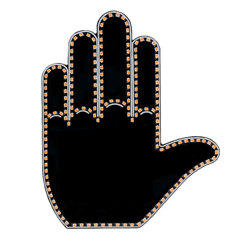 Автомобильный забавный светильник для жестов, фонарь для пальцев на заднем стекле автомобиля с дистанционным управлением, предупреждение, интерактивная ладонь