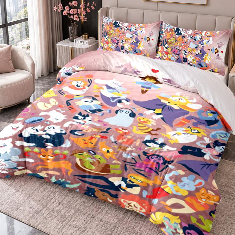 Undertale 3Pcs Bedding Set Duvet Cover With Two Pillowcases For Bedroom Home Decoration