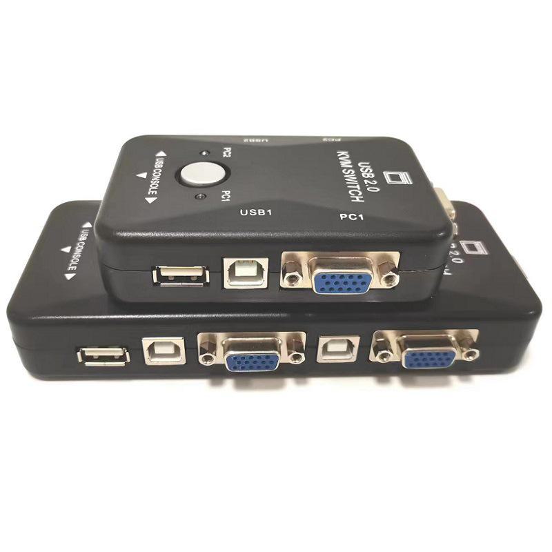 Переключатель USB KVM 2-в-1, подключает 2 или 4 компьютера к одному дисплею