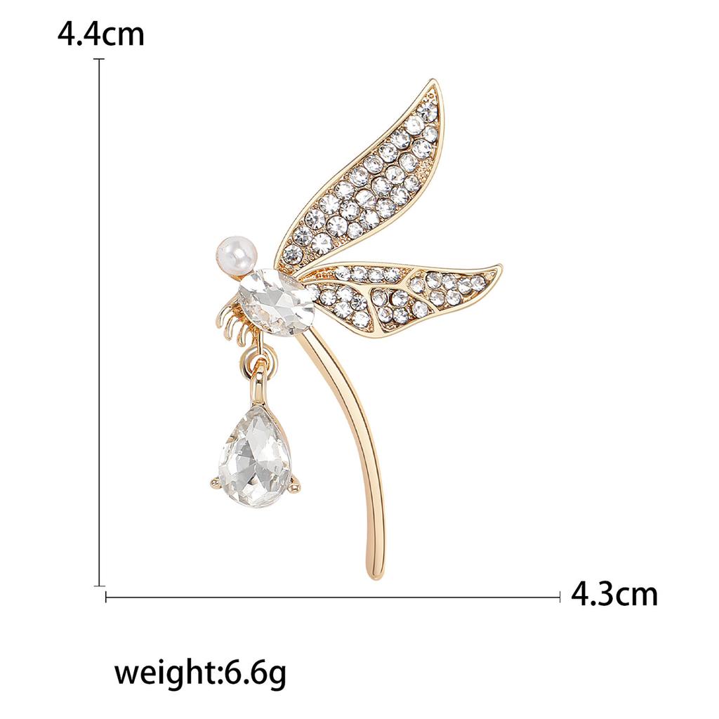 Japan And Korea Fashion Rhinestone Dragonfly Brooch, Exquisite Anti-Light Pin Temperament Coat, Suit And Accessories