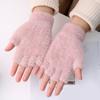 Autumn Elastic Stretch Fingerless Mittens Imitation Mink Hair Half Finger Gloves Plush Knitted