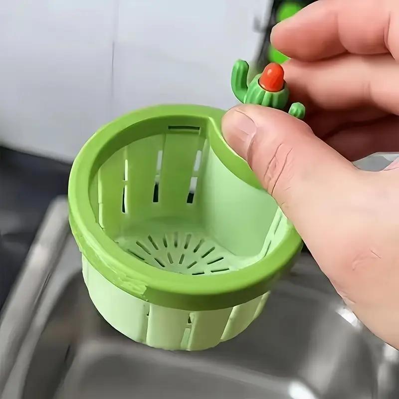 Фильтр для кухонной мойки в форме кактуса — креативная корзина для слива, предотвращающая засоры и появление запахов, хромированная отделка