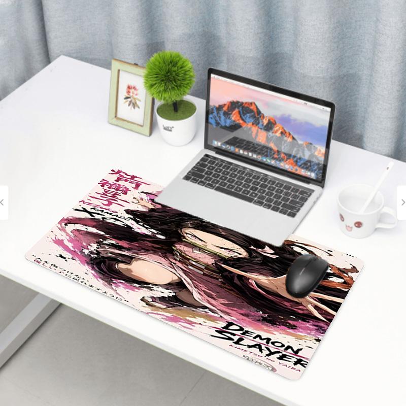 Demon Slayer Print Mouse Pad, Anti‑Slip Desktop keyboard Mat, for PC Laptop Gaming Working Daily Use, Cool Festival Surprise Gift