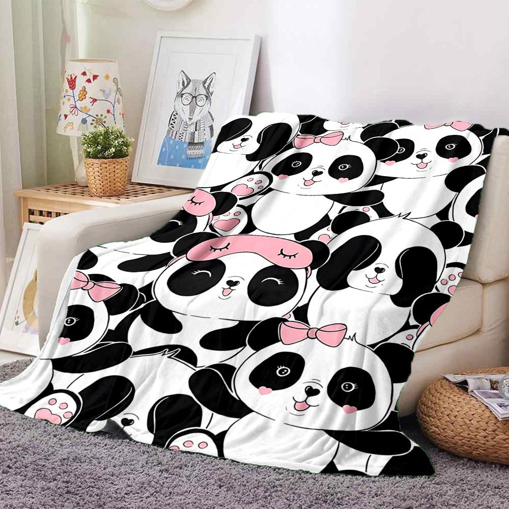 1pc Panda, Cute Blanket Warm, Cozy, And Soft, Suitable for Sofas, Beds, Cars, And Office Use.Perfect for Camping And Travel, Making It a Great Gift fo