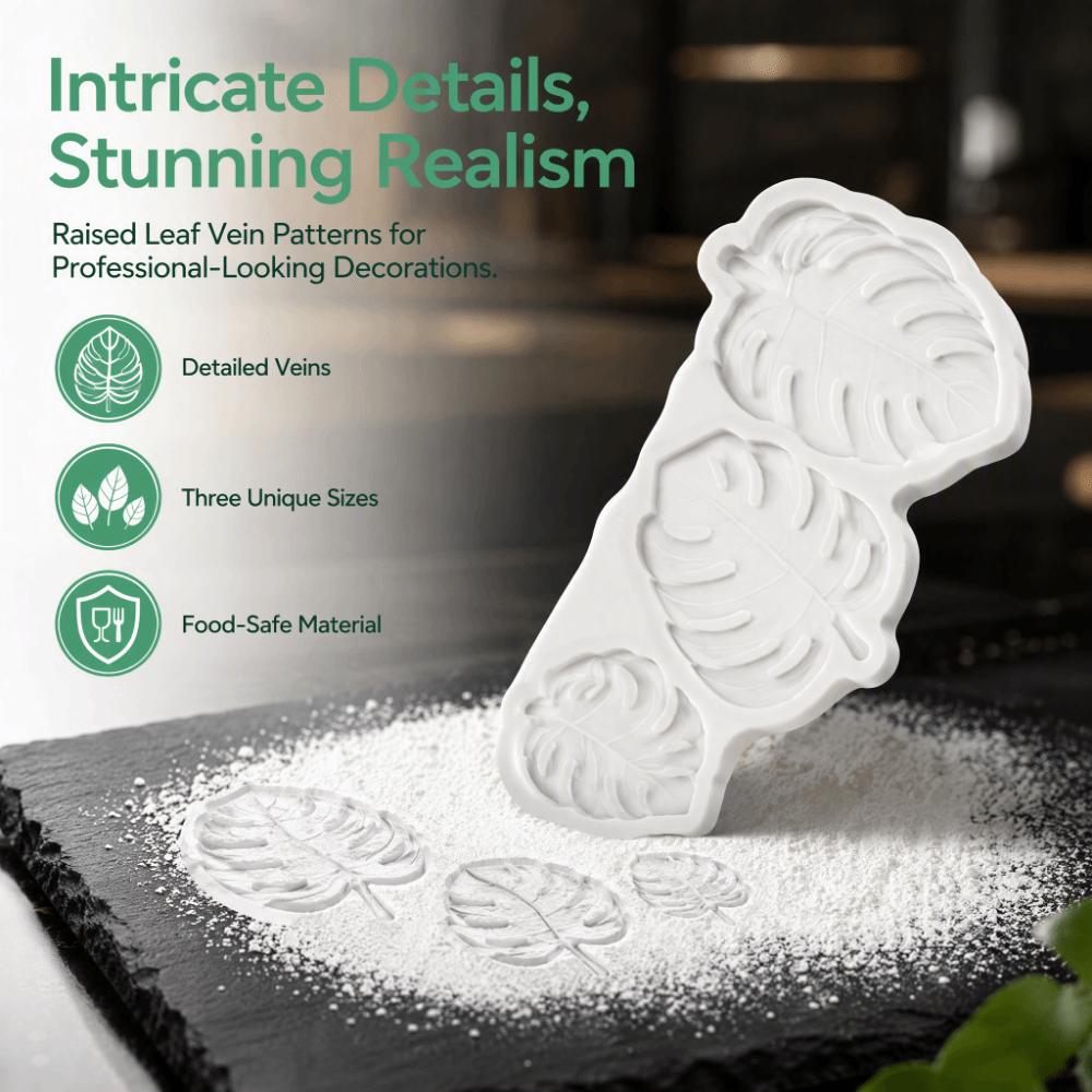 Non Stick Monstera Leaf Mold Flexible Cake Decorating Mold Fondant Mold Polymer Clay Resin Soap
