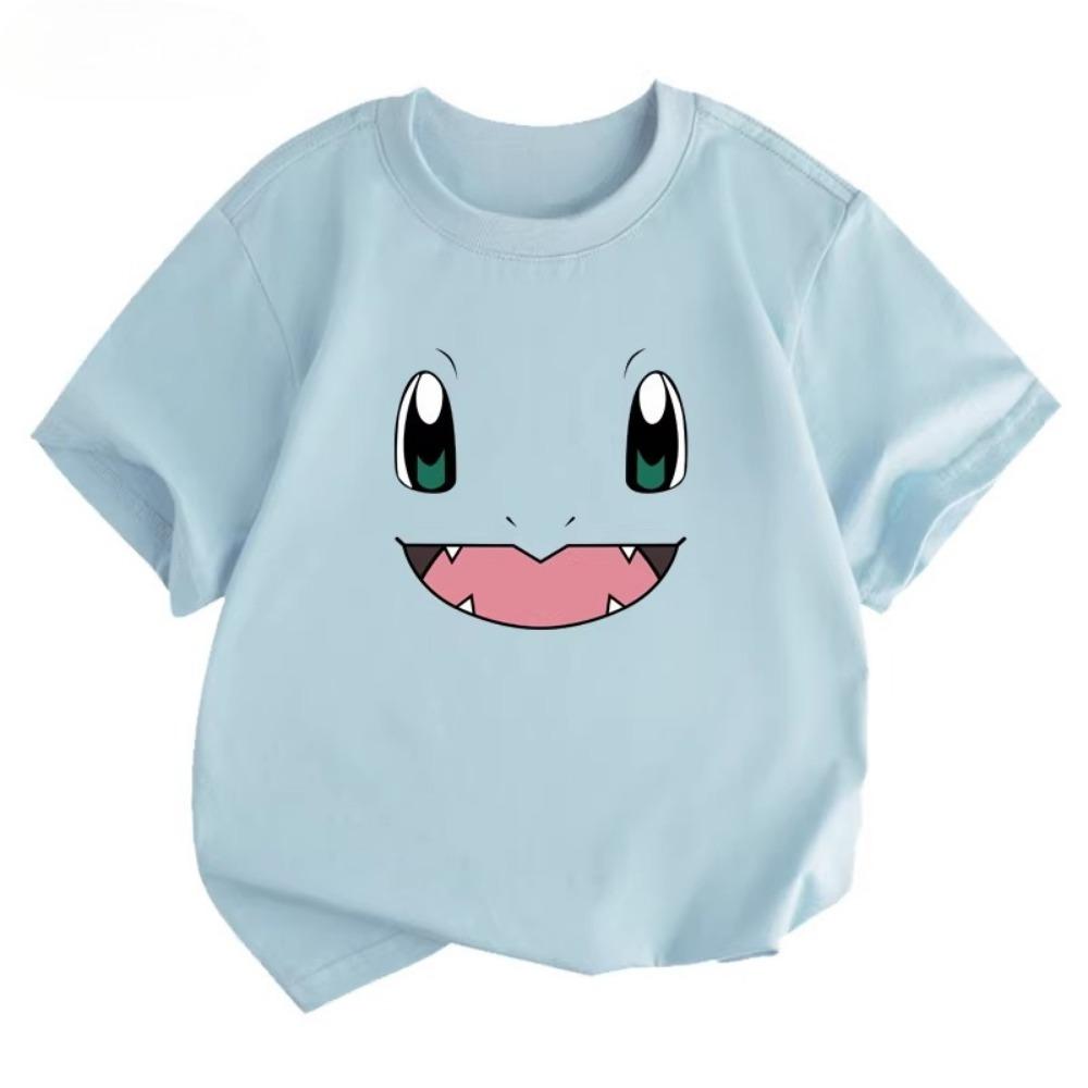 Potdemiel Pikachu Print Children's T-Shirt, New Summer Style, Casual, Comfortable, and Breathable Children's Top