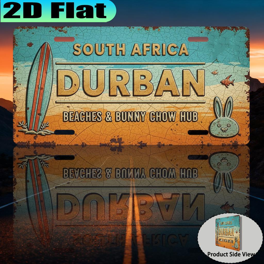 D Flat pc South Africa Durban Beach Bungee Hub Vintage Wall Sign Retro Bungee Jumping Decor Suitable for Extreme Sports