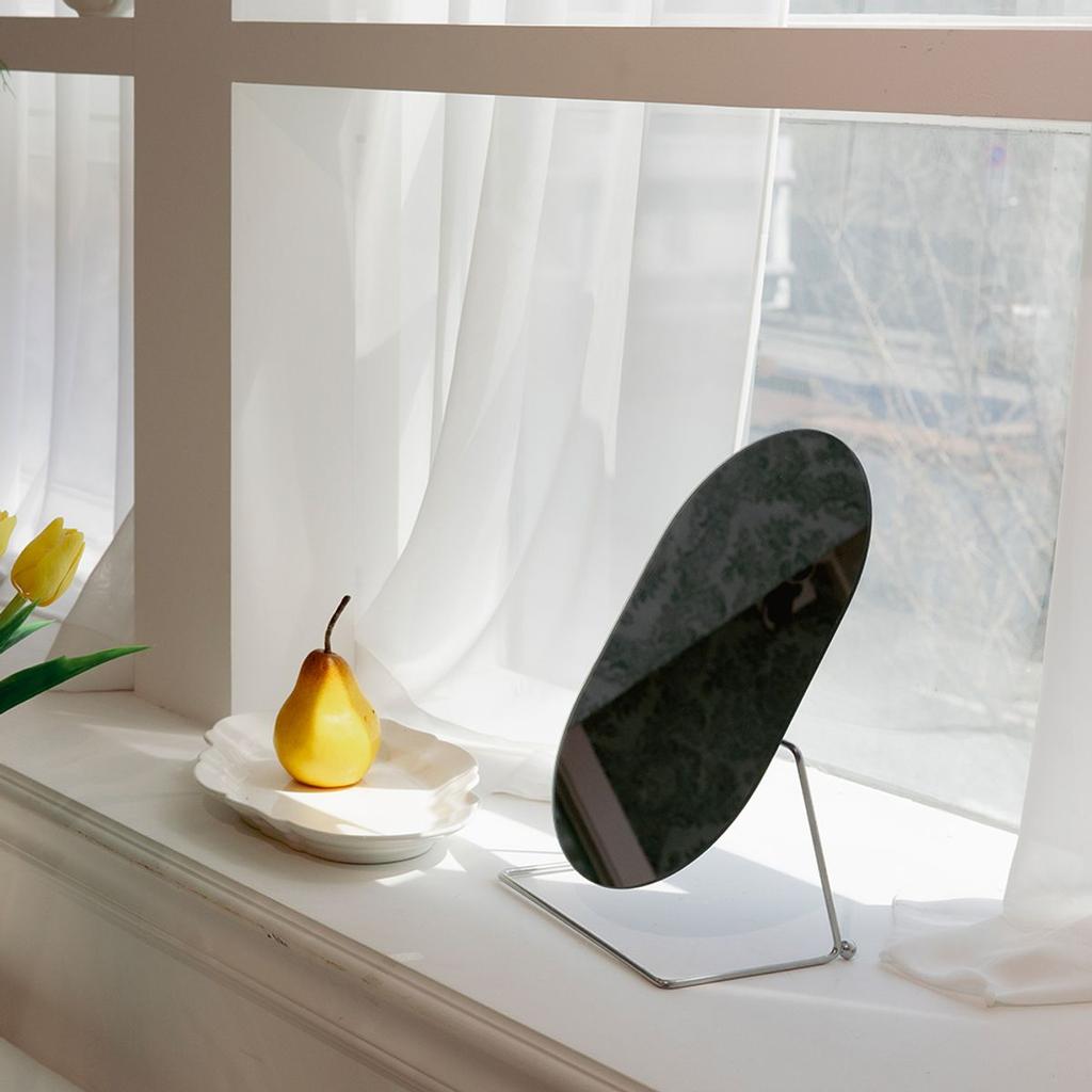 Round no-edge table mirror