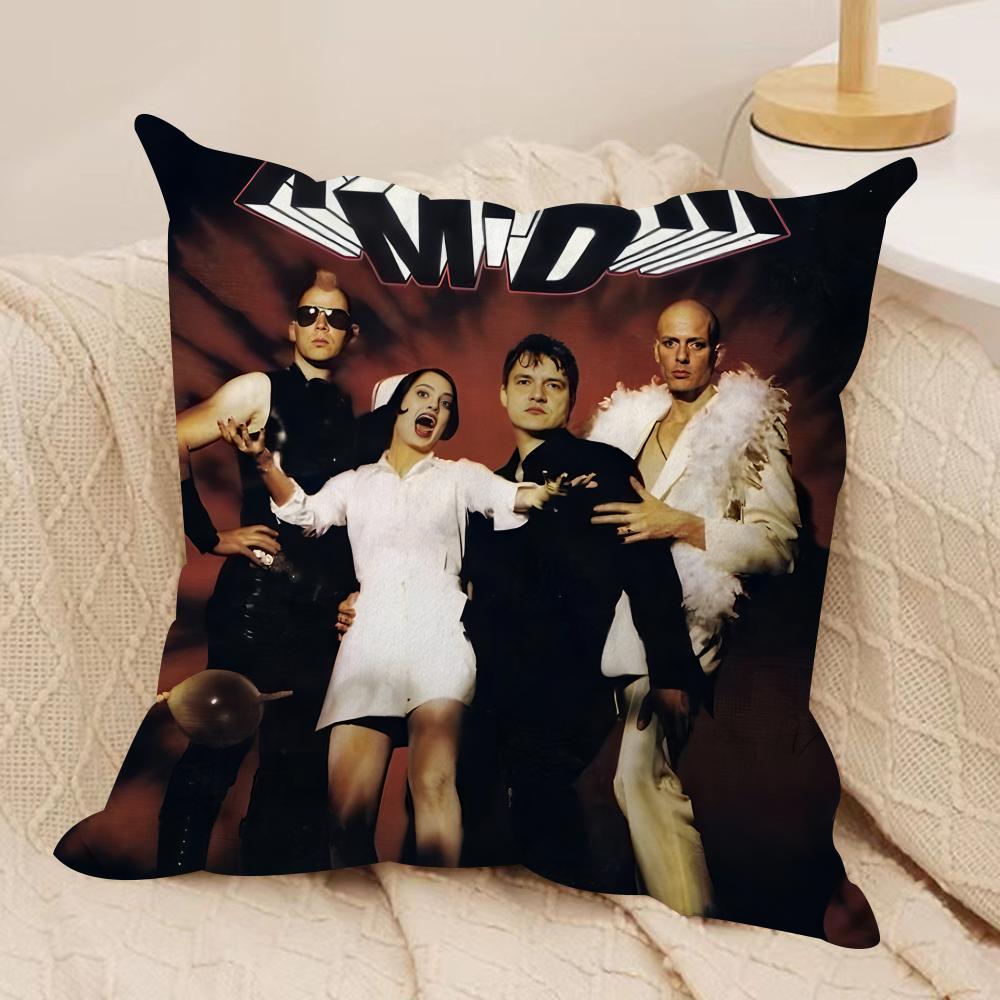 KKmfdm Band Cool Cushion Cover Silky Short Plush Invisible Zipper Dustproof Sofa Pillow Case For Home Decor
