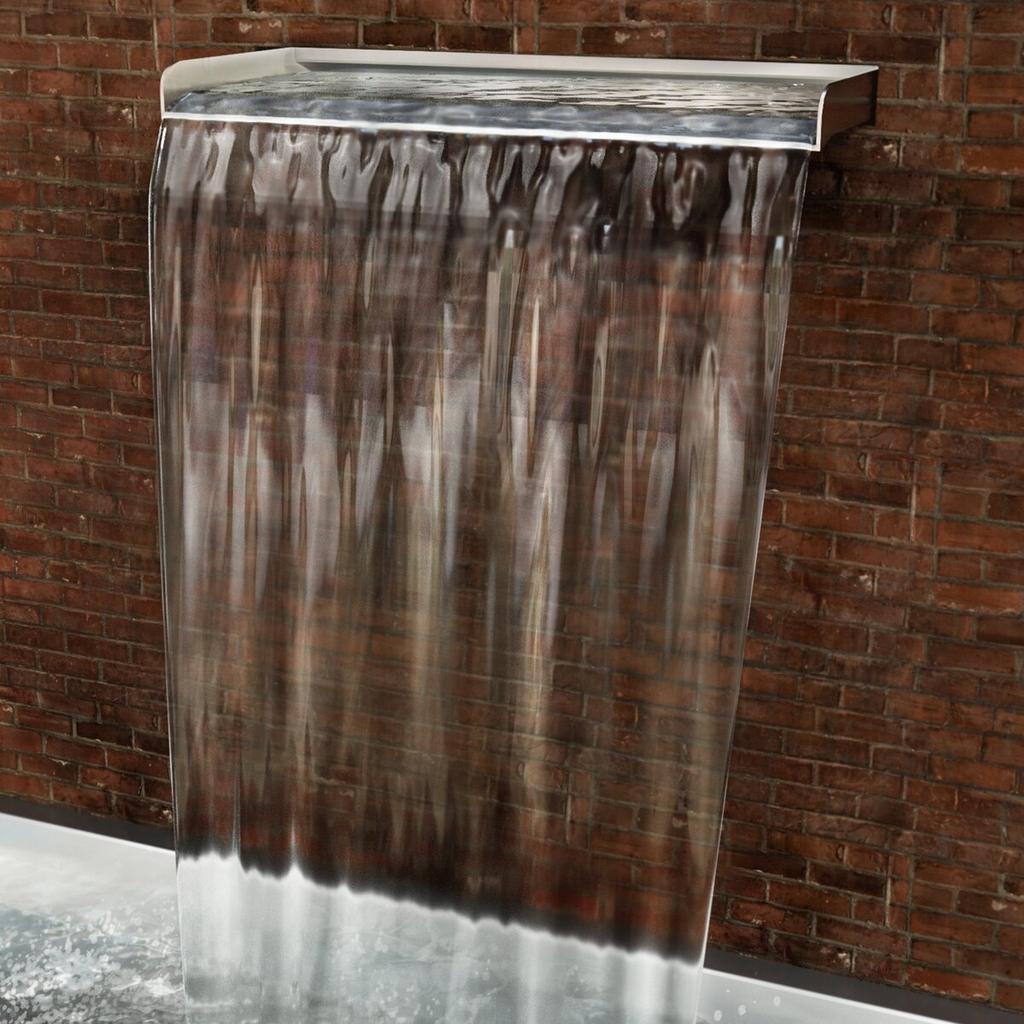 59.1" x 4.5" x 3.1" Stainless Steel Decorative Waterfall Pool Fountain For Garden Pond Indoors And Outdoors