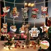 2D Flat Wooden Christmas Cat Pendant 10-piece Set - Holiday Tree Decoration, a Must for Holiday Atmosphere, Suitable for Halloween, Christmas, Gifts