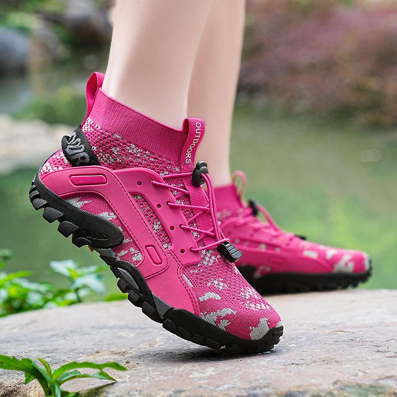 Летняя уличная обувь для хайкинга и ходьбы по воде для мужчин и женщин, дышащая сетчатая обувь из плетеного материала, повседневная обувь для хайкинга, нескользящая быстросохнущая обувь