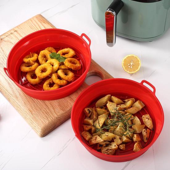 Yousheng Силиконовые вкладыши для аэрофритюрницы Складной противень для выпечки Антипригарная силиконовая корзина для жареной курицы Жаростойкая Форма для торта Печенье