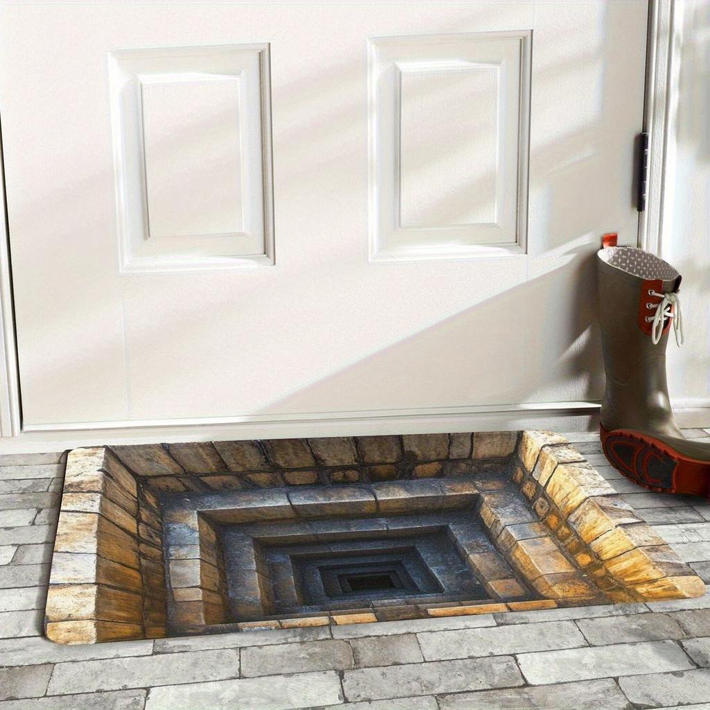 60*90cm 3D Optical Illusion Door Mat  2D Flat Welcome Doormat Suitable for Indoor and Outdoor Use  Perfect for Front Doors  Entryways  Bedroom