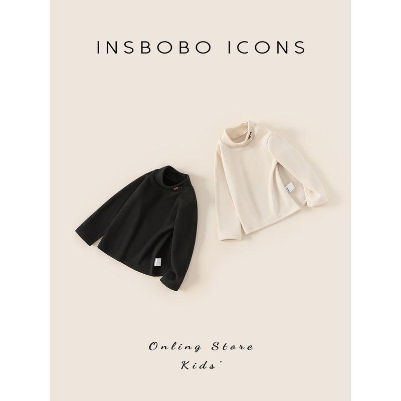Insbobo Children's Base Layer Shirt 2025 Winter Boys' Baby Clothing Thickened T-Shirt New Style Girls' Autumn and Winter Clothing Trendy