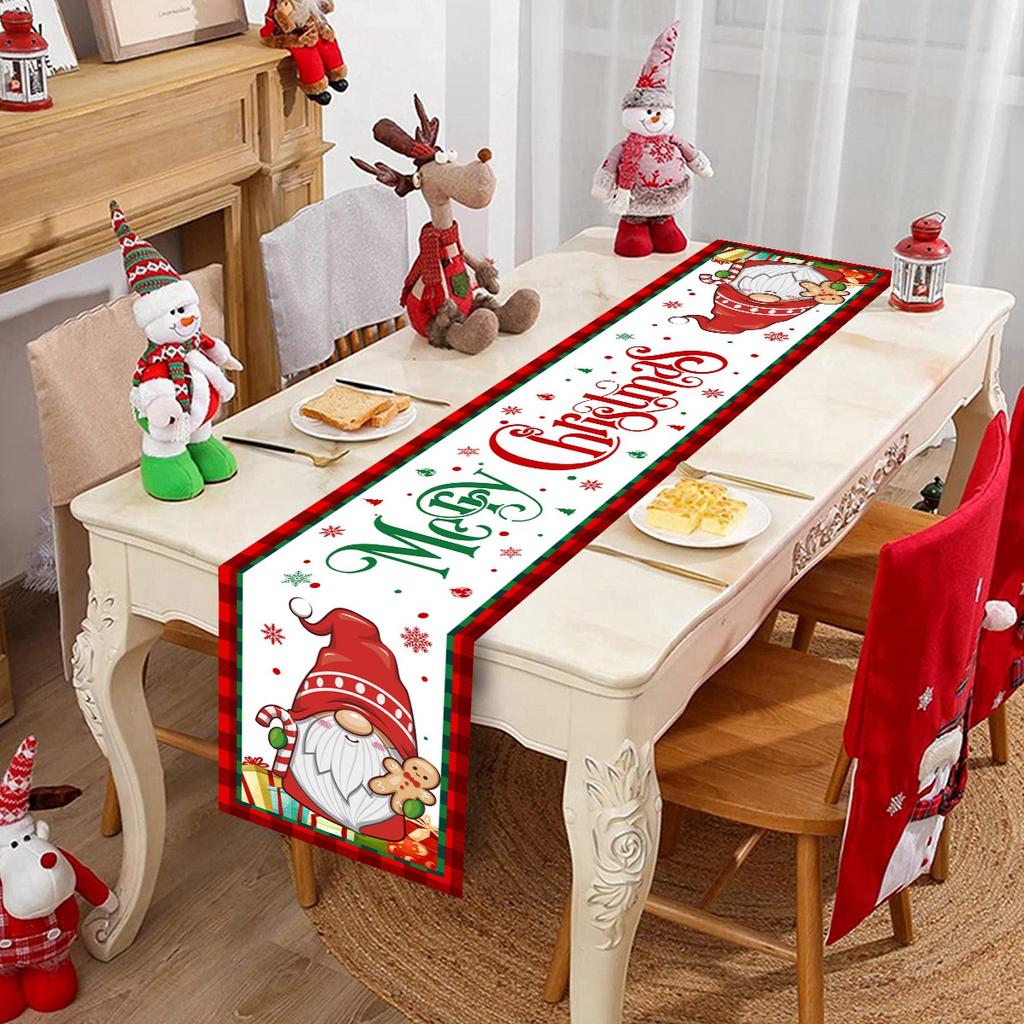 Рождественская дорожка для стола Веселое рождественское украшение для дома 2024 года, чехол для флага на стол, рождественский орнамент, подарок на Новый год 2025 года от Navidad Natal