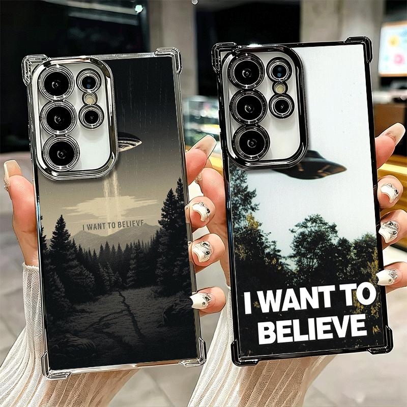 Чехол для телефона The X Files Я хочу верить с покрытием для Samsung Galaxy S24 S25 FE S26 Edge S23 Ultra S22 S21 Plus S20 Противоударный с воздухом