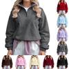 Women's Fashionable And Casual Fleece Line Solid-color Long Sleeve Top