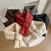New Fashion Solid Color Cross Down Scarf For Women'S Winter Luxury Versatile And Stylish Small Scarf Warm Neck Cover