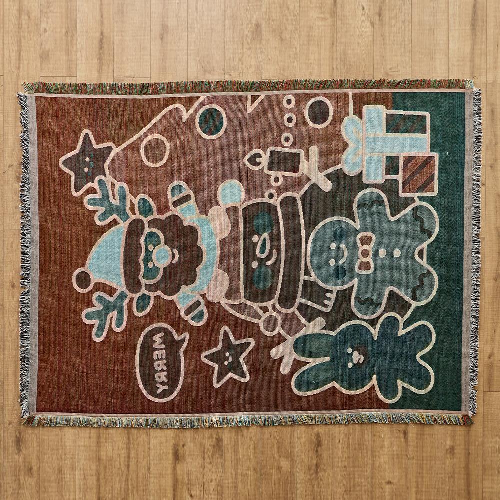 sofa towel cover cotton yarn winter festival atmosphere decorative cloth cover blanket anti-cat scratch sofa cushion