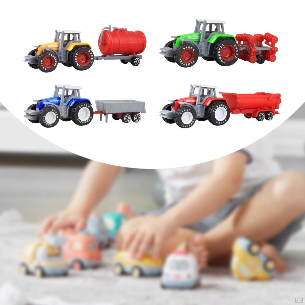 Сельскохозяйственный тракторный грузовик игрушка в подарок образовательный коллекционный толкай и иди с фрикционным приводом для