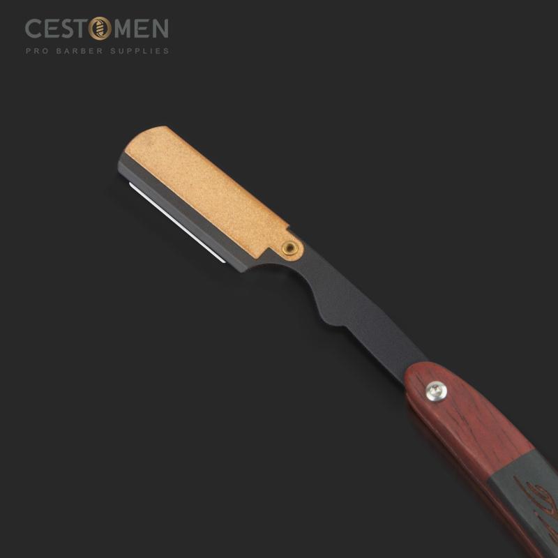 CESTOMEN Профессиональная деревянная парикмахерская бритва премиум-качества для стрижки волос, бритва с прямыми краями для мужчин и женщин