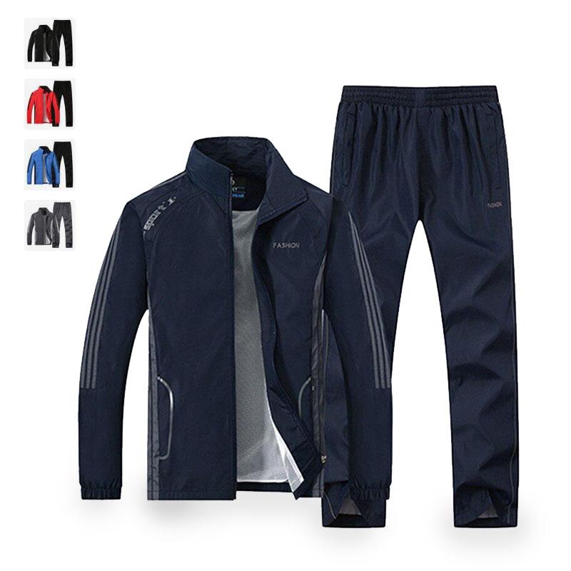 Men 'S Set Spring Autumn Men Sportswear Two Piece Set Sporting Suit Jacket +Pant Sweatsuit