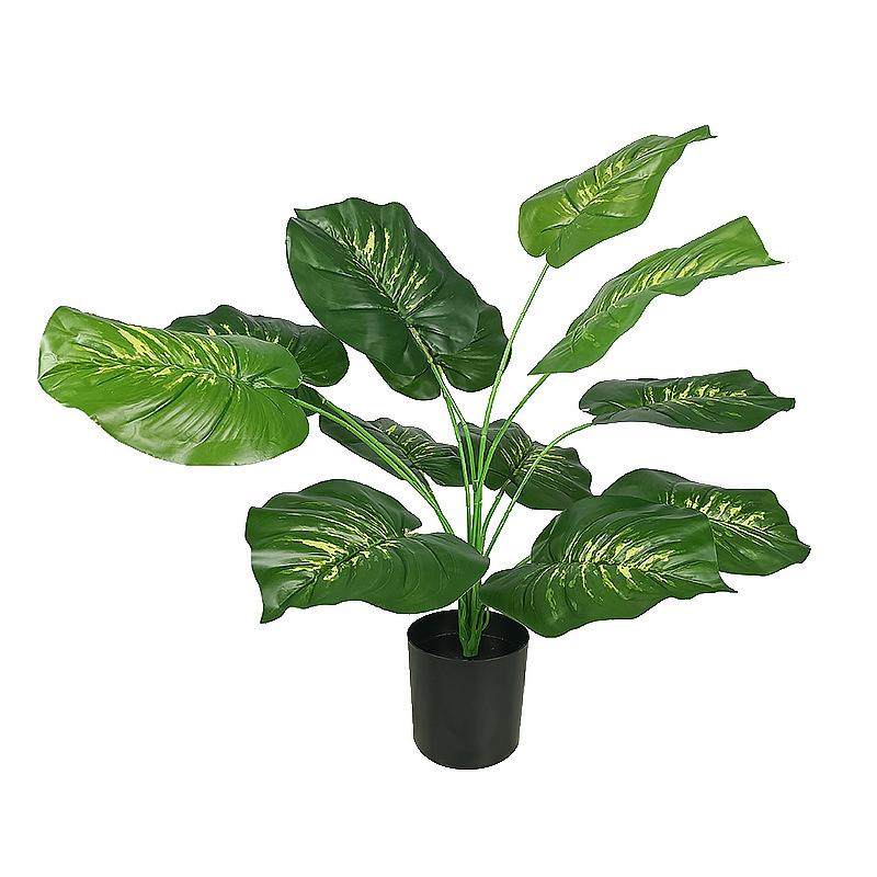Potted Turtle Back Bonsai: Faux Floor Plant Decoration - Small Green Simulation Ornaments for Living Room