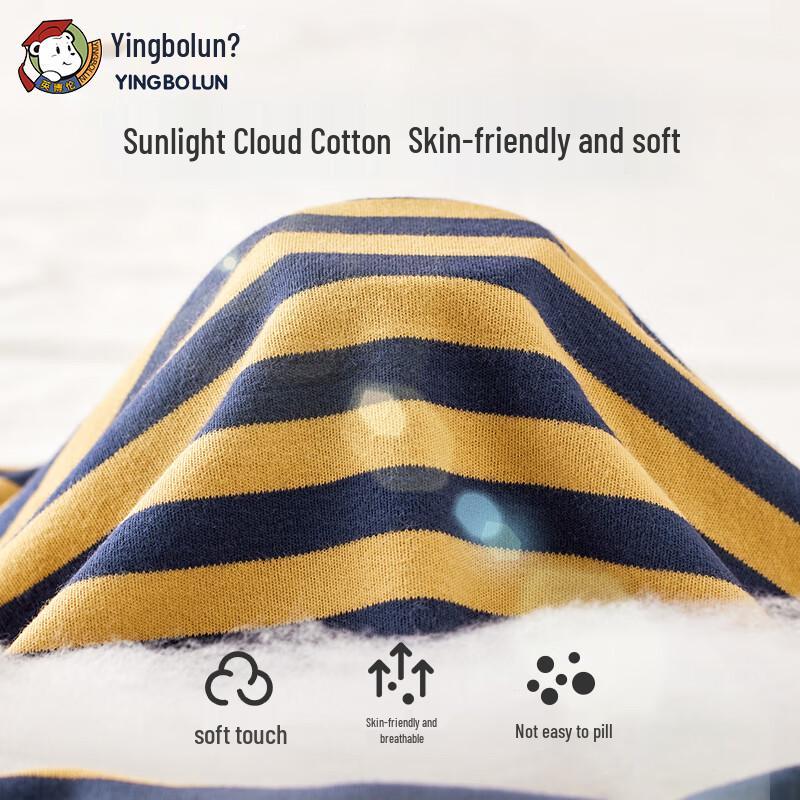 Yingbolun Boys' Pure Cotton Half-High Collar Thermal Underwear Set
