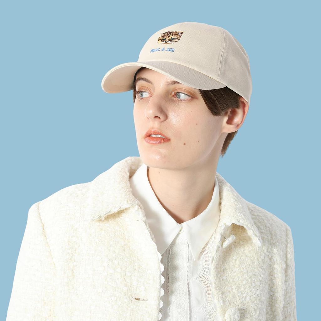 [Paul & Joe] ACCESSOIRES (Paul & Joe Accessories) Cap with Brand Logo Cat Embroidery 69439 Beige