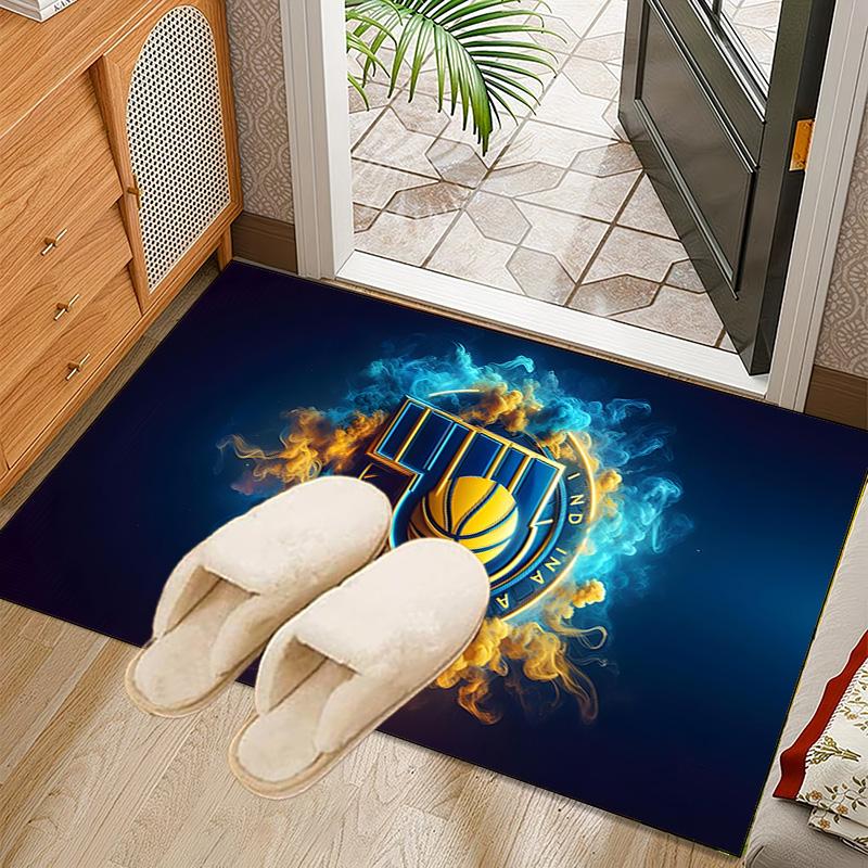 basketball Pacers Neon Art Rug Office Carpet Non-Slip Mat, Chair Rug Floor Covering for Gaming, Bedroom, Living Room , Home Decor Christmas Gift