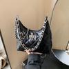 Retro Diamond Chain Bucket Bag Women's New Commuter Trendy Versatile Underarm Bag Shoulder Messenger Bag