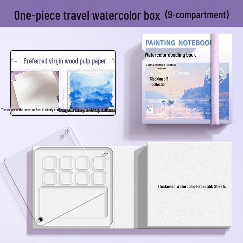 Portable Mini Watercolor & Acrylic Painting Easel Set with Sketchbook