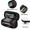 Pencil Pouch Large Capacity 300D Polyester Secure Zipper with Main Compartment Mesh Pocket and Pen Slots for Classroom Use