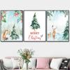 Winter Wonderland Print Christmas Wall Art Canvas Painting Gift Nordic Tree Garland Poster For Living Room Home Decoration