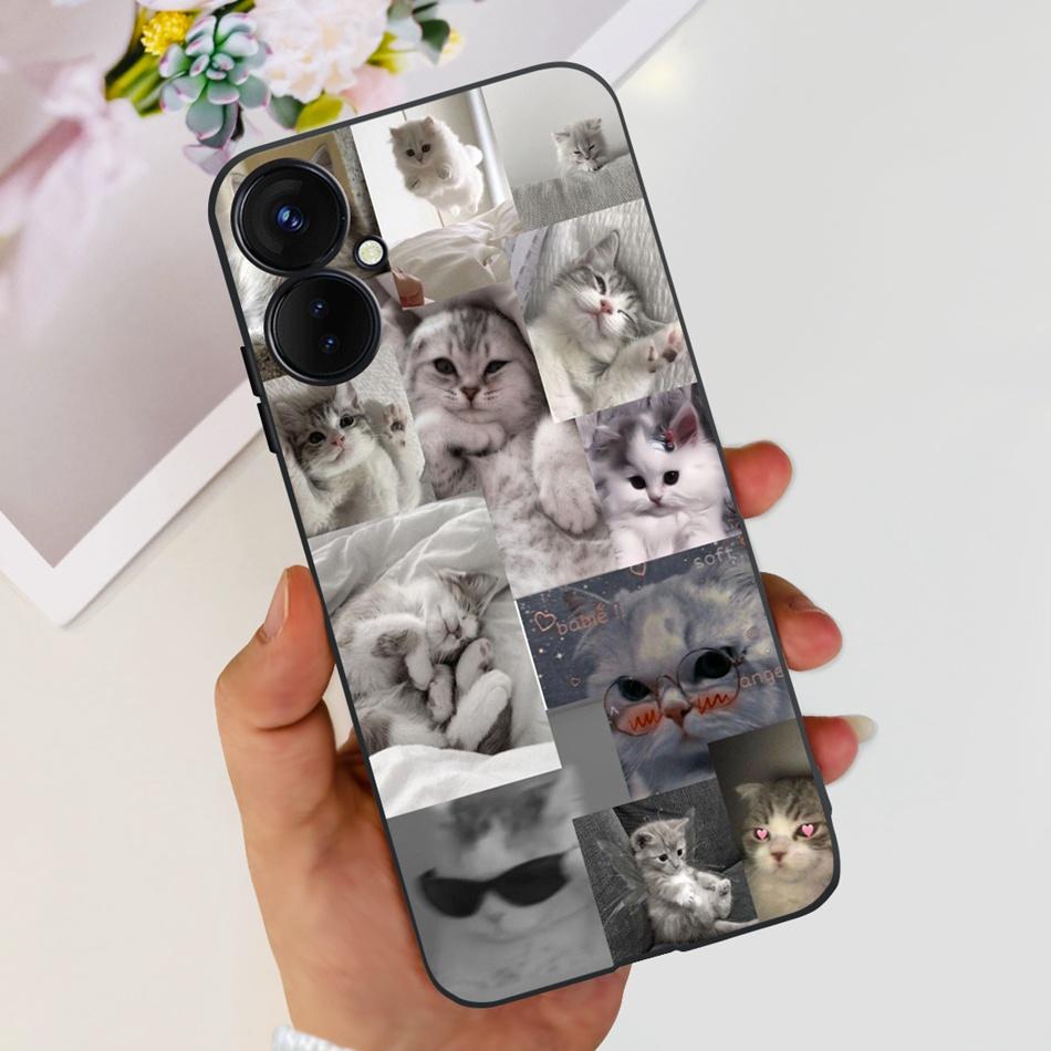 Для Tecno Spark 9 Pro KH7 KH7n Милый Мультяшный Чехол Для Телефона Для Tecno Spark 9Pro Черный Силиконовый Мягкий ТПУ Чехлы