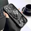 Черно-белая бабочка с бриллиантовым песком Чехол с пазами для iPhone 15/16/17