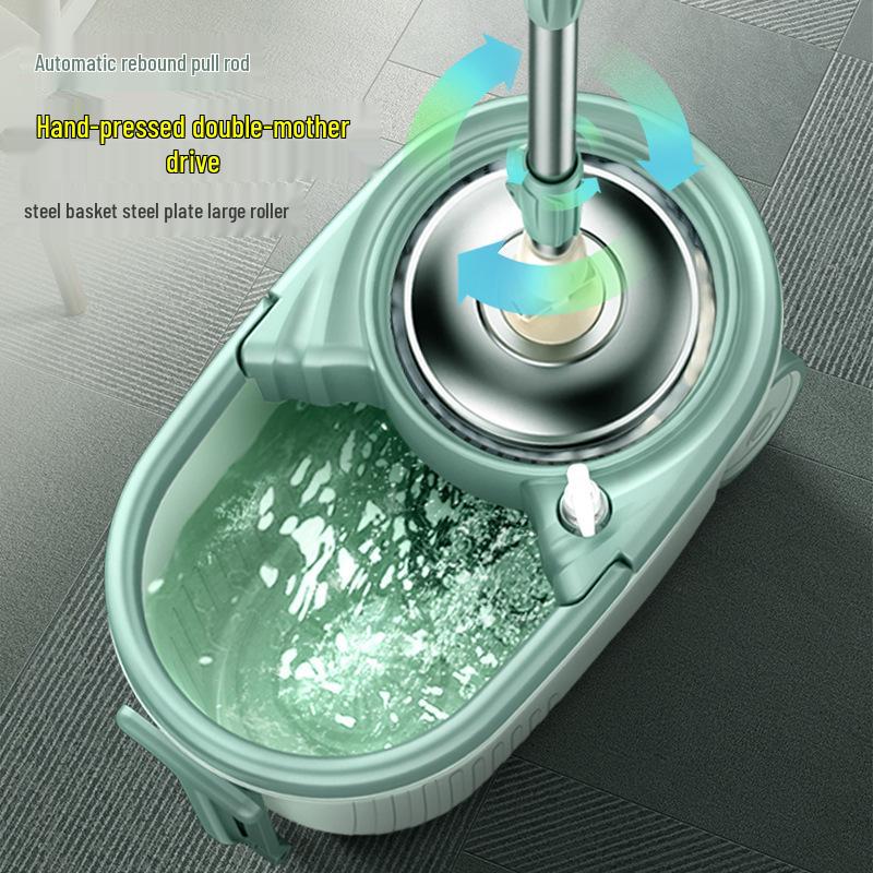 Hands-Free Spin-Dry Rotating Mop and Bucket Set