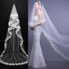 1pc Ivory White Bride Headwear Veil Lace Edge Tulle Accessories Wedding Bridal Church Comb