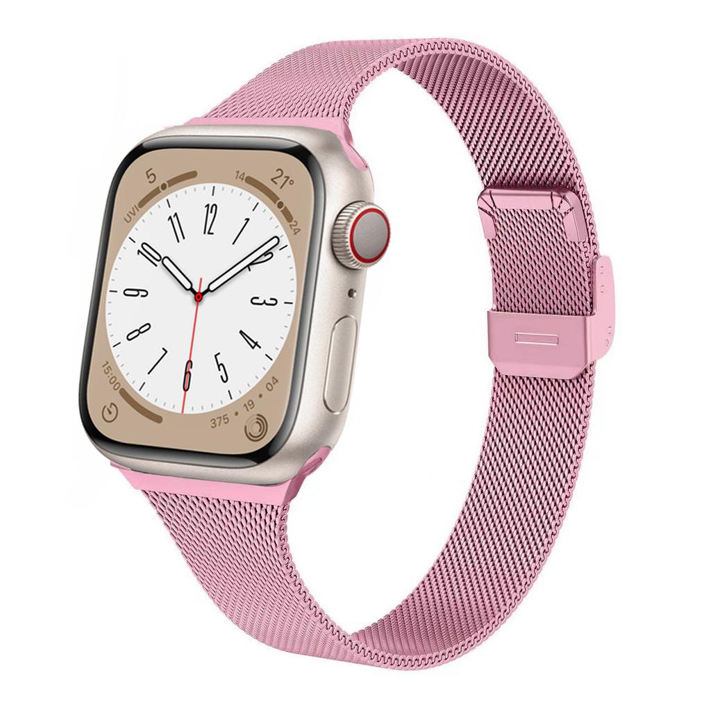 Тонкий миланский ремешок для Apple Watch Band 11 10 9 8 7 46мм 42мм 45мм 41мм Ultra 3/2 49мм Металлический браслет iWatch 6 5 4 SE 44мм 40мм