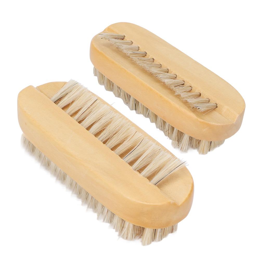 Double Sided Nail Cleaning Brush Wooden Fingernail Care Brush Household Personal Cleaning