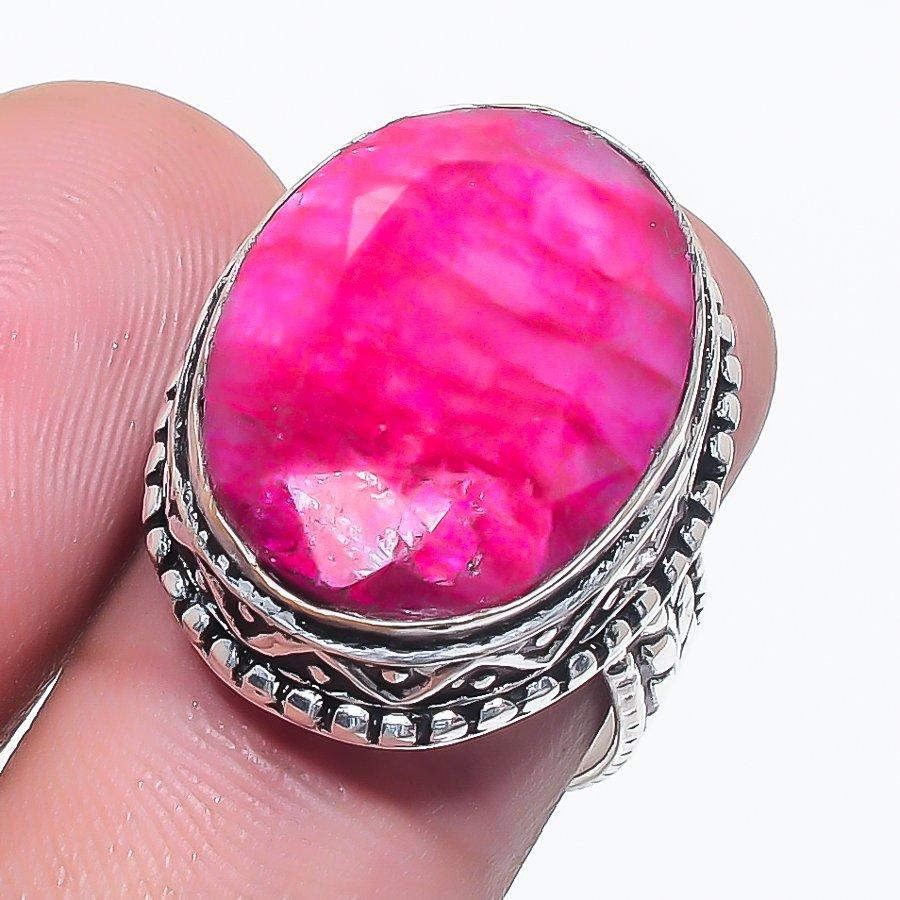Ruby(Simulated) Gemstone 925 Sterling Silver Jewelry Ring Size 6